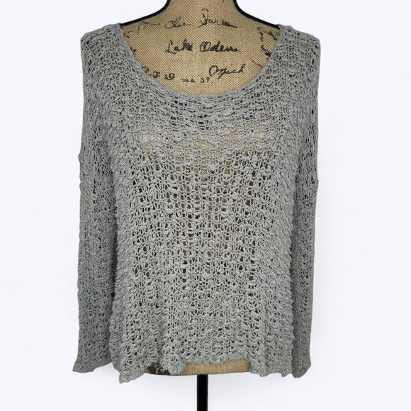 Nomadic Traders Loose Weave Sweater Sz M/L Gray Pullover Layering Slouchy Boho - Picture 1 of 11
